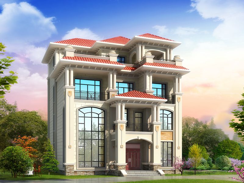 圖紙名稱：高端復式歐式三層半自建別墅設計施工圖四層農村自建額別墅設計圖
點擊次數：490032次